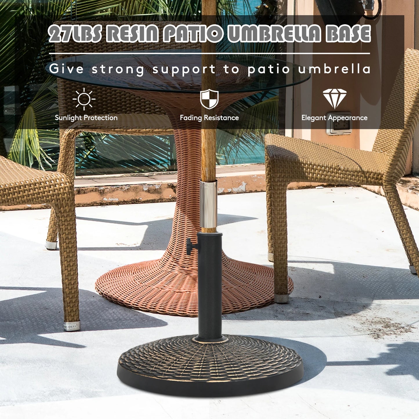 Heavy-duty Patio Market Umbrella Base Stand