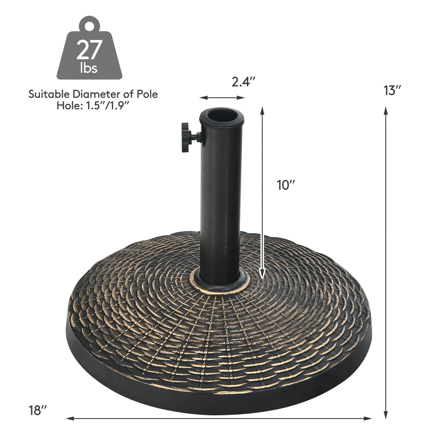 Heavy-duty Patio Market Umbrella Base Stand