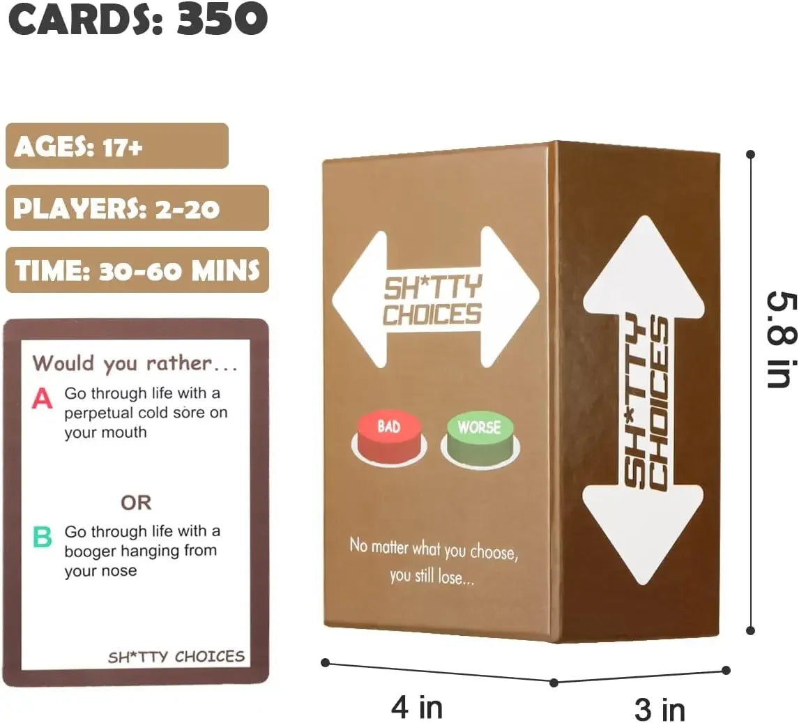 Shitty Choices Card Game for Adults