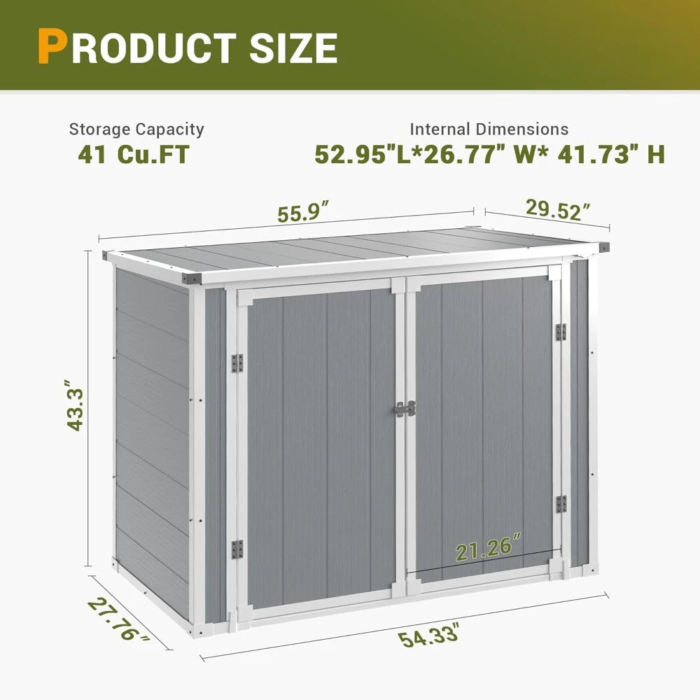 Outdoor, Weatherproof Storage Shed with Floor