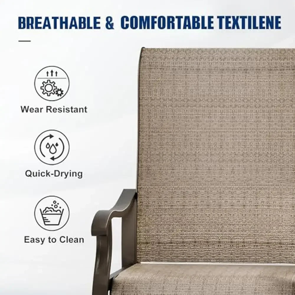 Set of 4 Outdoor Swivel High Back Dining Chairs