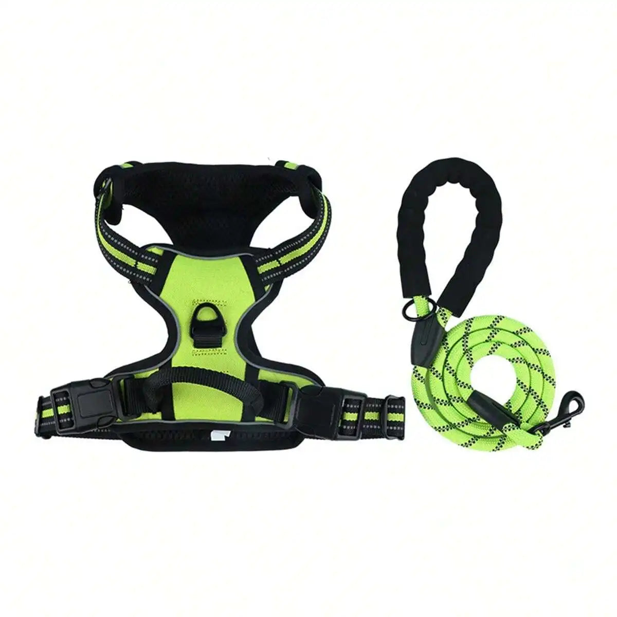 2pcs Reflective Dog Harness And Leash