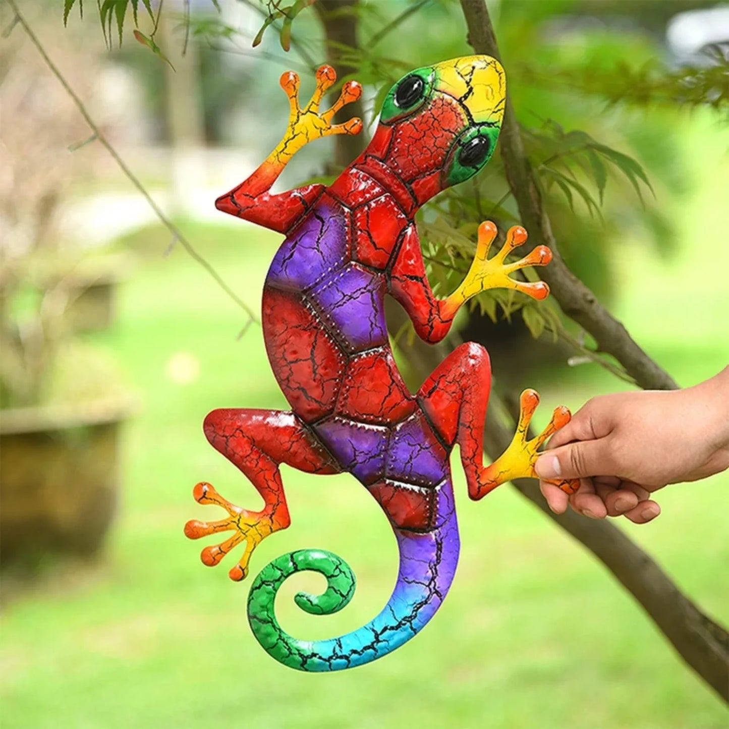 Metal Gecko Decorative Outdoor Garden Art
