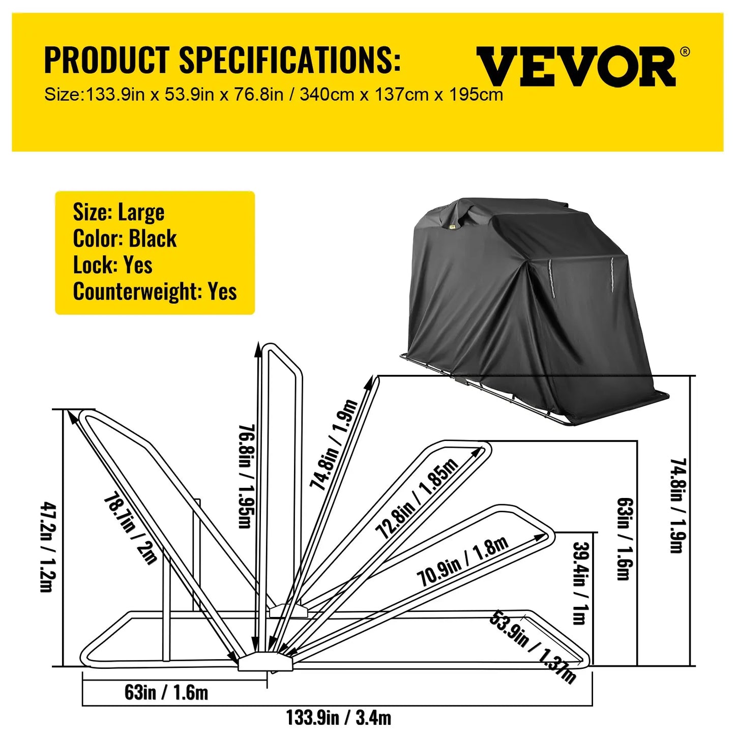 Waterproof Motorcycle Cover/Shelter