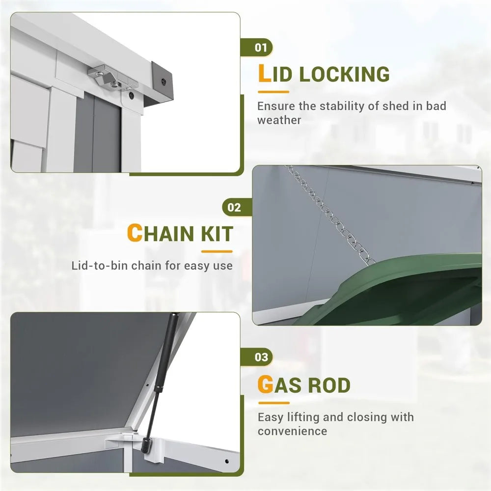 Outdoor, Weatherproof Storage Shed with Floor