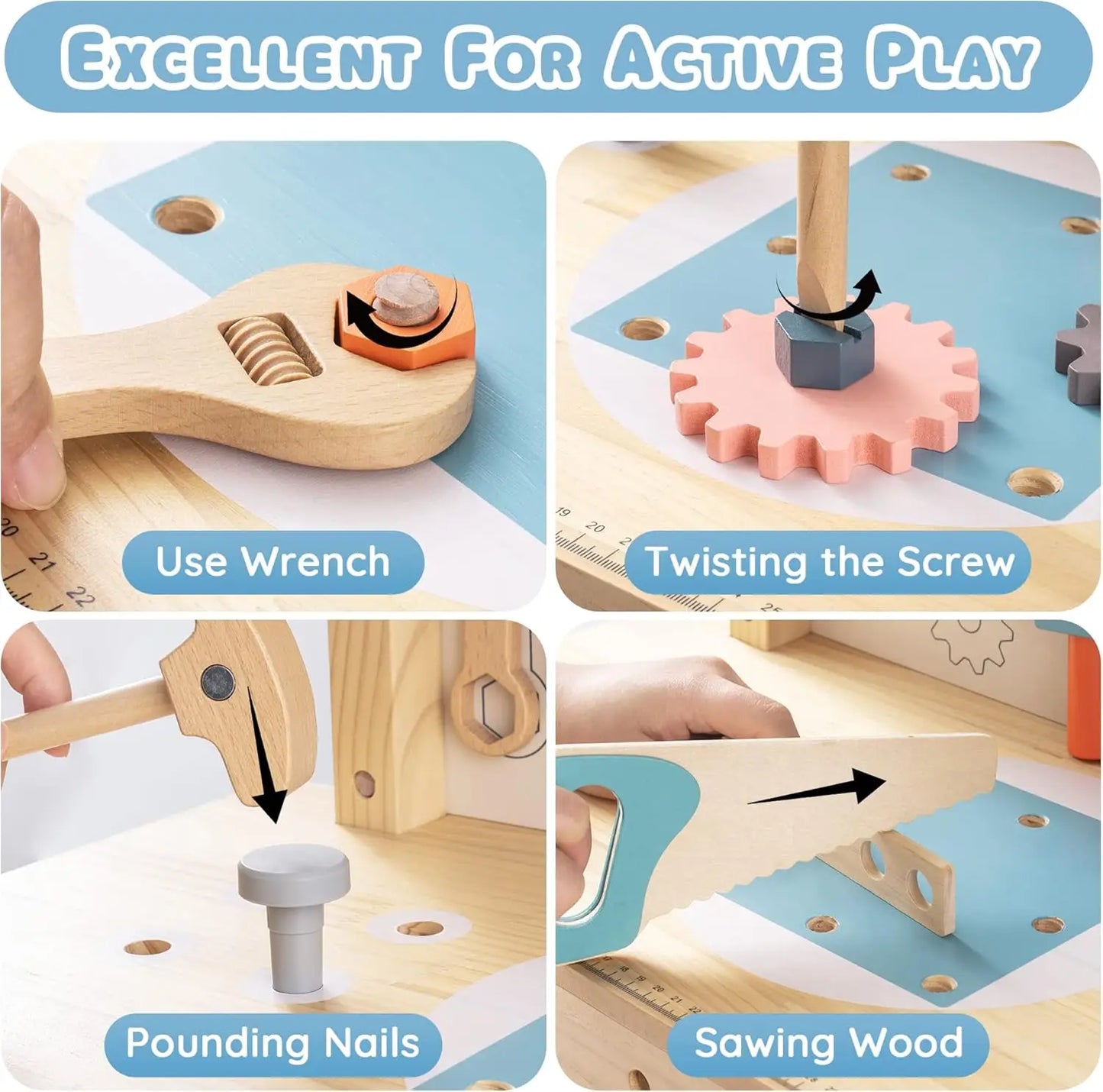 Kids Wooden Work Bench / Tool Set