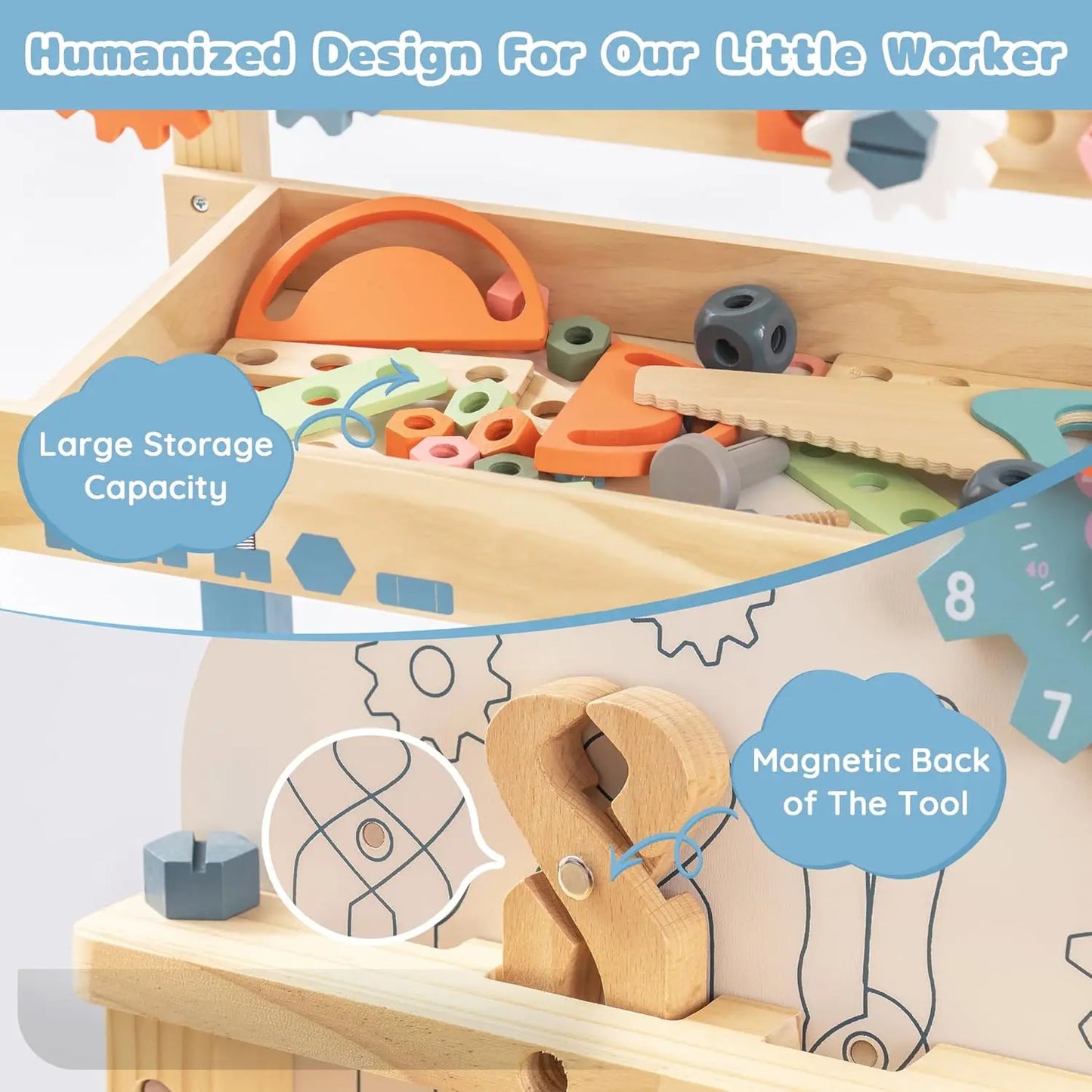 Kids Wooden Work Bench / Tool Set