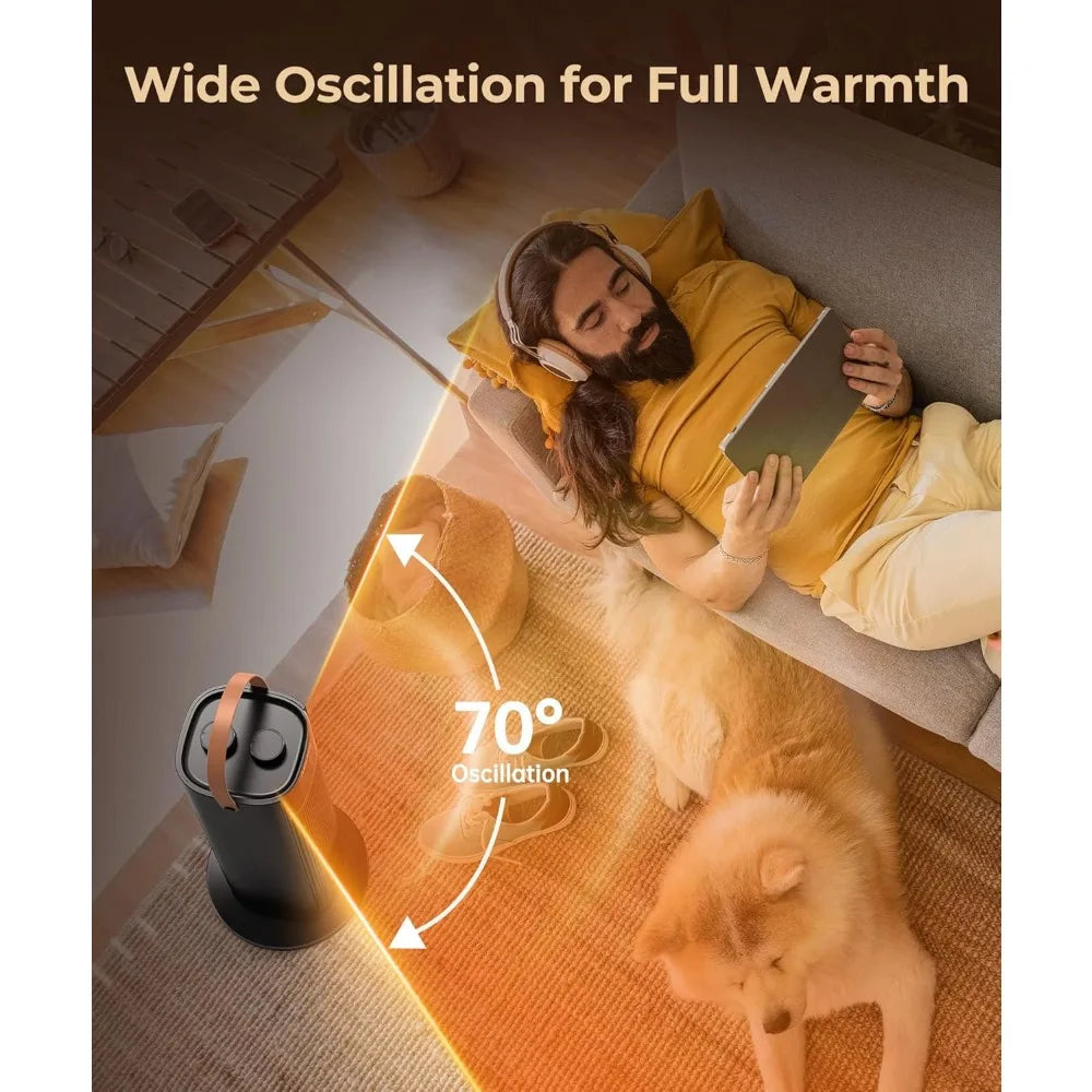 18 Inch Portable Space Heater with 70°Oscillation
