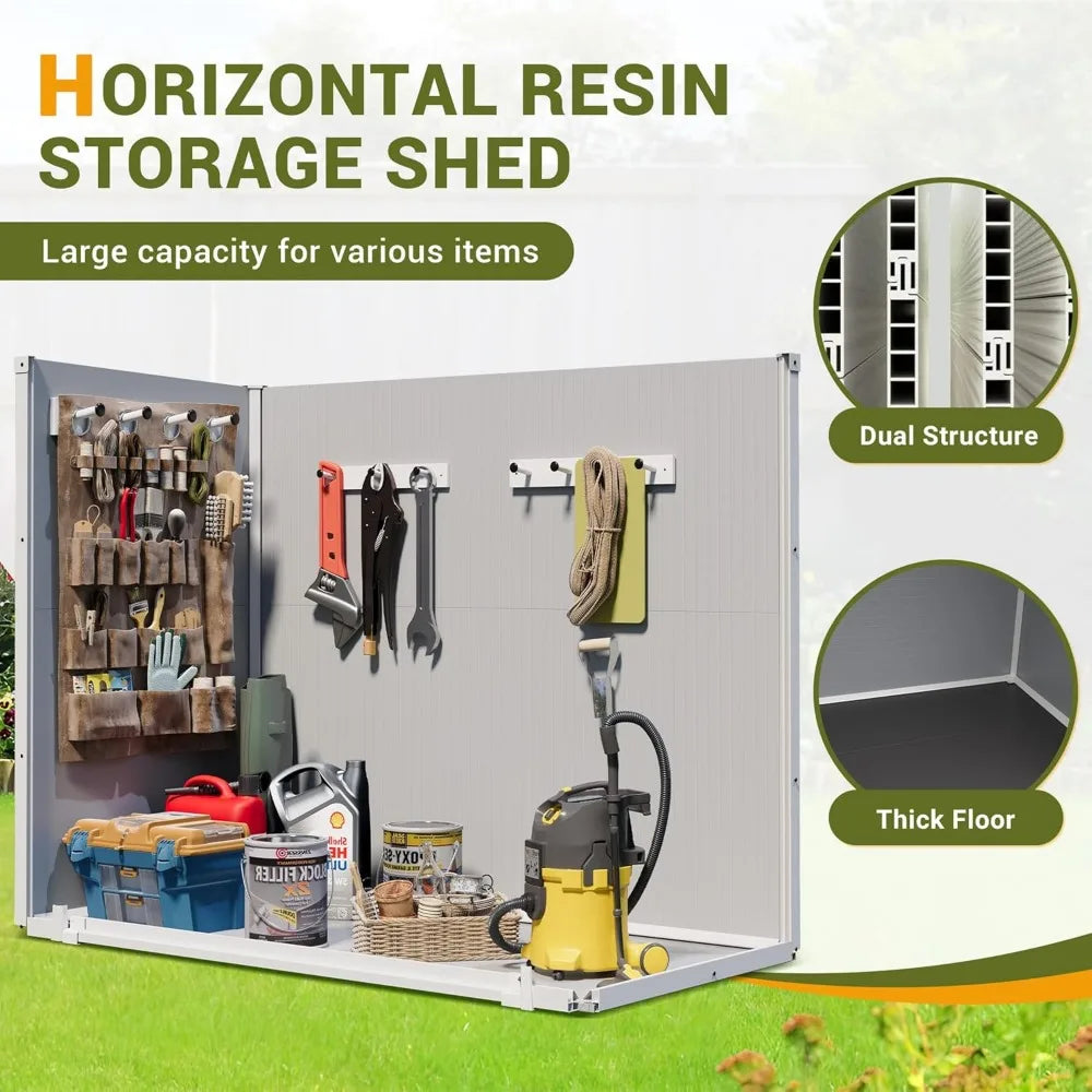 Outdoor, Weatherproof Storage Shed with Floor