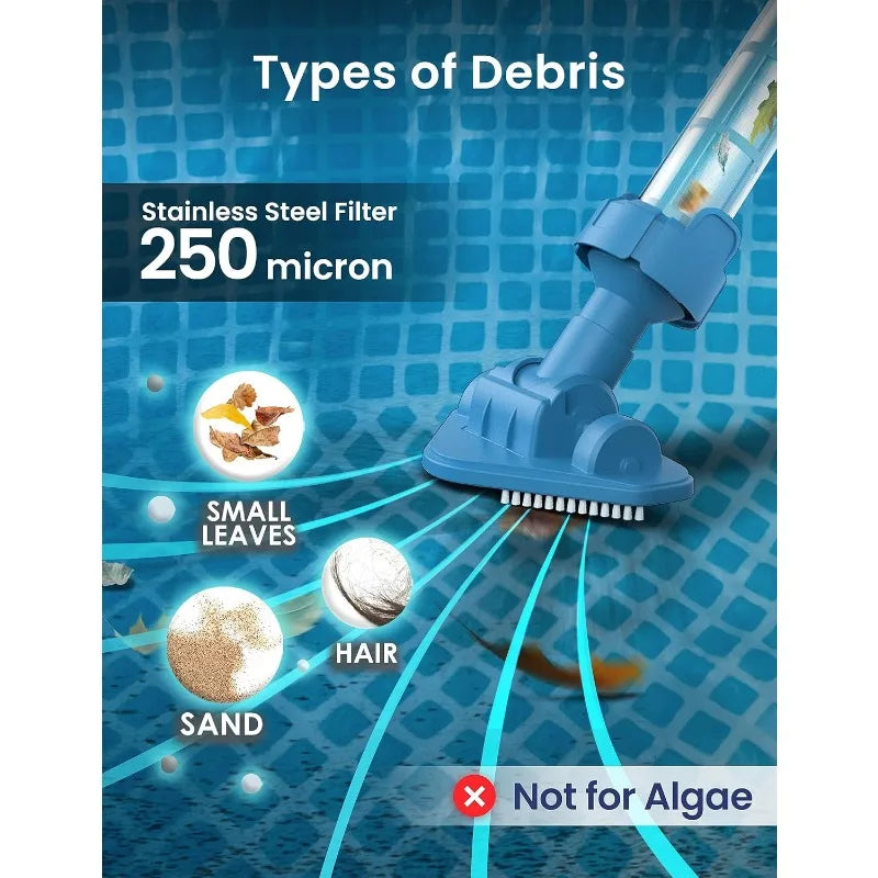 Rechargeable Spa Pool Vacuum Kit with Pole and Tools