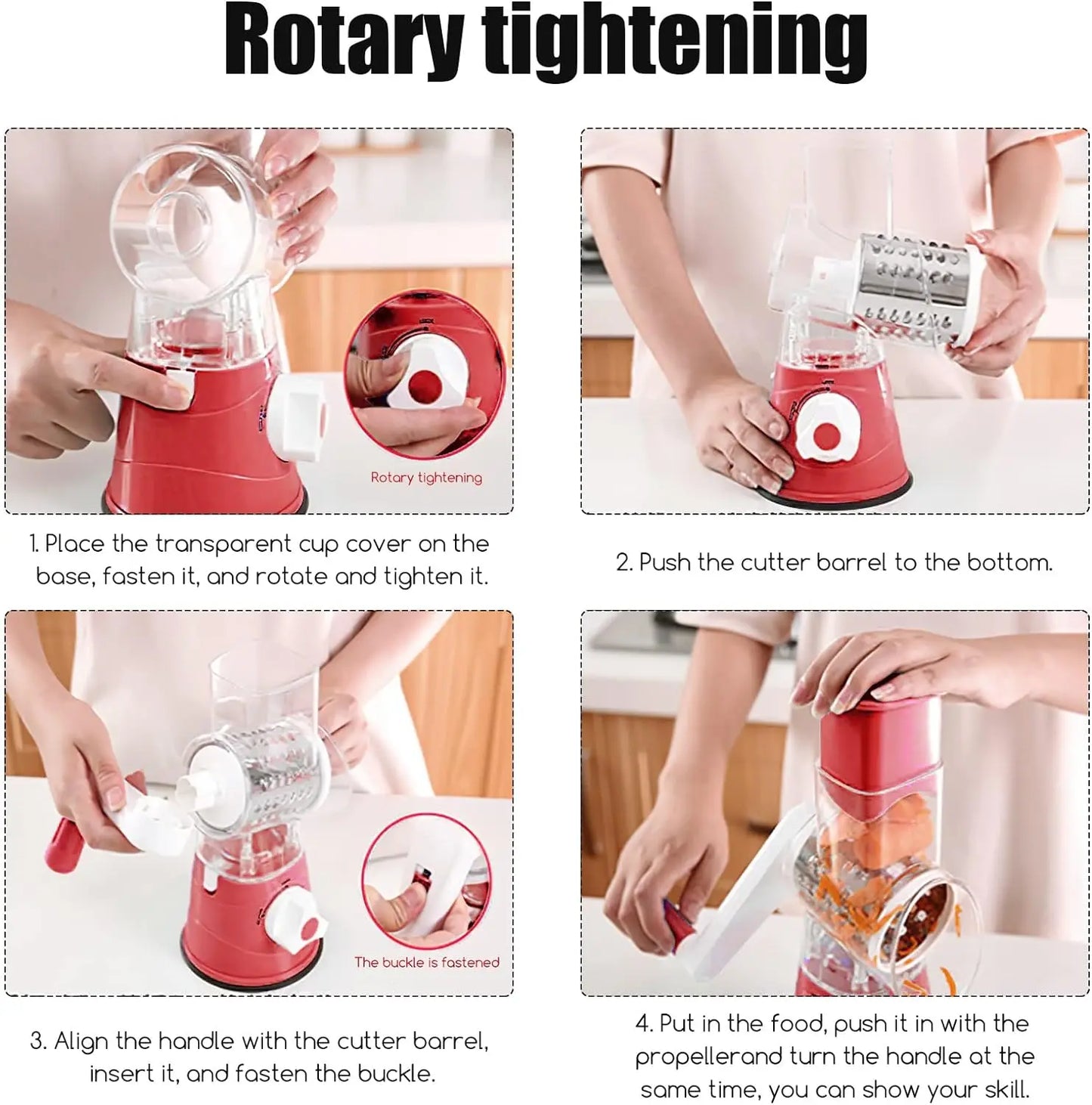 Cheese Rotary Grater with 3 Drum knives