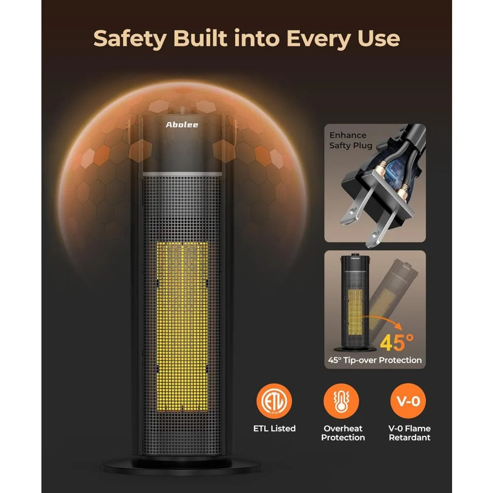 18 Inch Portable Space Heater with 70°Oscillation
