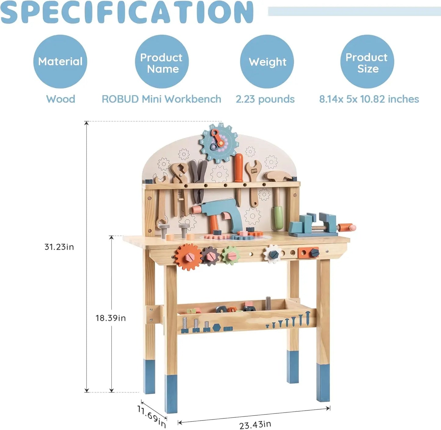 Kids Wooden Work Bench / Tool Set